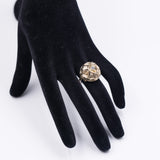 Anello vintage in oro giallo 8k con quarzo citrino, anni '70