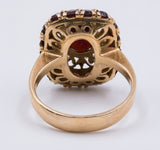 Anello vintage in oro 18K con granati, anni '50