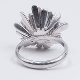 Anello vintage in oro bianco 18k con diamanti ( 0.25ct), anni '80