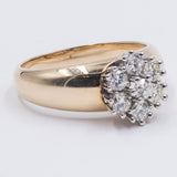 Anello vintage in oro giallo 14K con diamanti (0.67ctw ca.), anni '70