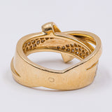 Anello vintage in oro 18k con pavè di diamanti (0.56ctw), anni '70