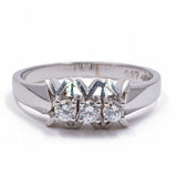 Vintage trilogy in 14k white gold with diamonds (0.27ctw), 1960s