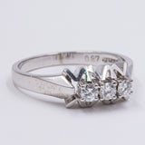 Vintage trilogy in 14k white gold with diamonds (0.27ctw), 1960s