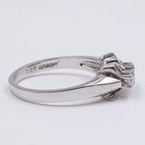 Vintage trilogy in 14k white gold with diamonds (0.27ctw), 1960s