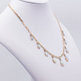Collana vintage in oro giallo 18k con opali, anni '70