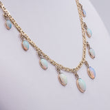 Collana vintage in oro giallo 18k con opali, anni '70