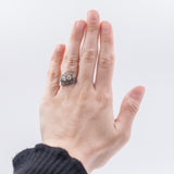 Bague ancienne en or blanc 18 carats avec diamants (1,30 ct), années 1930/1940