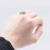 Bague ancienne en or blanc 18 carats avec diamants (1,30 ct), années 1930/1940