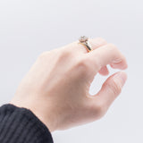 Anello vintage in oro giallo 14K con diamanti (0.67ctw ca.), anni '70
