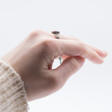 Bague en or 14 carats et argent avec diamants taillés en rose, début des années 1900