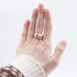 Bague vintage en or 18 carats avec un diamant d'environ 0,30 ct, années 1970