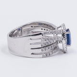Anello in oro bianco 18K con zaffiro (0.94ct) e diamanti (0.58ctw)