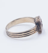 Bague en or 14 carats et argent avec diamants taillés en rose, début des années 1900