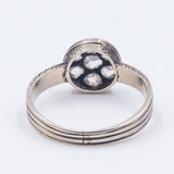 Bague en or 14 carats et argent avec diamants taillés en rose, début des années 1900