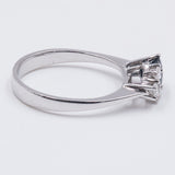 Vintage 14K white gold sapphire and diamond ring, 1980s