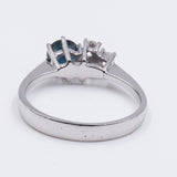Vintage 14K white gold sapphire and diamond ring, 1980s