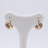 Orecchini antichi in oro 18k a toppa con rose di diamante , primi del '900