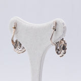 Orecchini antichi in oro 12k e argento con rosette di diamante, primi del'900