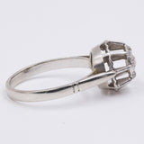 Anello vintage in oro bianco 18k e platino con diamanti ( 0.25ct), anni '40
