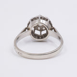 Anello vintage in oro bianco 18k e platino con diamanti ( 0.25ct), anni '40
