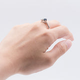 Vintage 14K white gold sapphire and diamond ring, 1980s