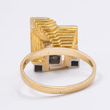 Bague Björn Weckström Laponie en or jaune 18 carats avec diamants, années 1970