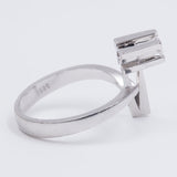 Anello vintage in oro 14k con diamante da 0.14ct, anni '70/80