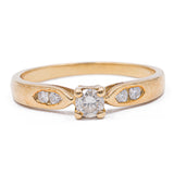 Anello vintage in oro giallo 18k con diamanti (0.19ctw), anni '70