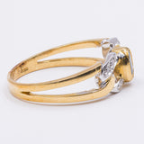 Vintage 18K gold ring with diamonds and sapphire, 1980s