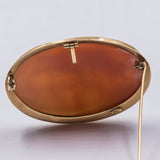 Spilla/ciondolo vintage in oro 18k con cammeo su conchiglia , anni 50