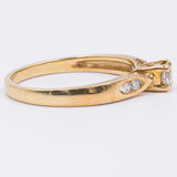 Anello vintage in oro giallo 18k con diamanti (0.19ctw), anni '70