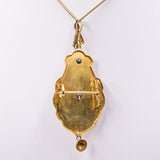 Spilla/Ciondolo borbonica in oro 14k con mano snodata, seconda meta dell'800