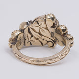 Anello vintage in oro giallo 8k con occhio di tigre, anni '70