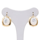 Orecchini vintage in oro 18k con pietre di luna, anni '60