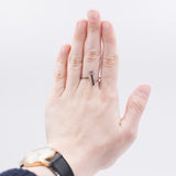 Anello vintage in oro 14k con diamante da 0.14ct, anni '70/80