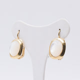 Orecchini vintage in oro 18k con pietre di luna, anni '60