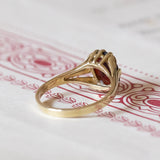 Anello vintage in oro 8K con granato, anni '50