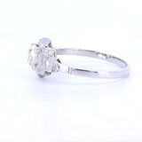 Art Deco solitaire in 18K white gold with old mine cut diamonds of approx. 0.50 ct, 1930s