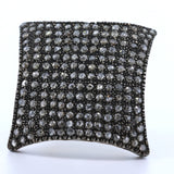 Anello antico in oro 18k e argento con rosette di diamante, anni 40