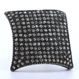 Anello antico in oro 18k e argento con rosette di diamante, anni 40