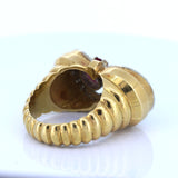 Bague vintage en or 18 carats avec rubis et diamants, 1940