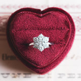 Bague marguerite en or blanc 18 carats avec diamants (1,69 tw)