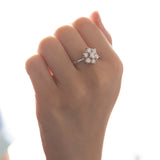 Bague marguerite en or blanc 18 carats avec diamants (1,69 tw)