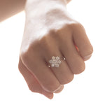 Bague marguerite en or blanc 18 carats avec diamants (1,69 tw)
