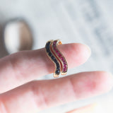 Vintage ring in 18K gold with rubies (0.50ctw approx.), 1970s