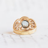 Bague vintage aigue-marine en or 14 carats, 1950