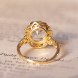 Anello vintage in oro 18K con acquamarina, anni '50