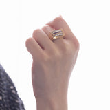 18K gold ring with diamonds (0.25ctw approx.) And rubies, 1940s