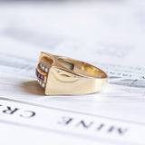 18K gold ring with diamonds (0.25ctw approx.) And rubies, 1940s