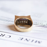 18K gold ring with diamonds (0.25ctw approx.) And rubies, 1940s